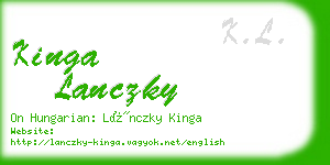 kinga lanczky business card